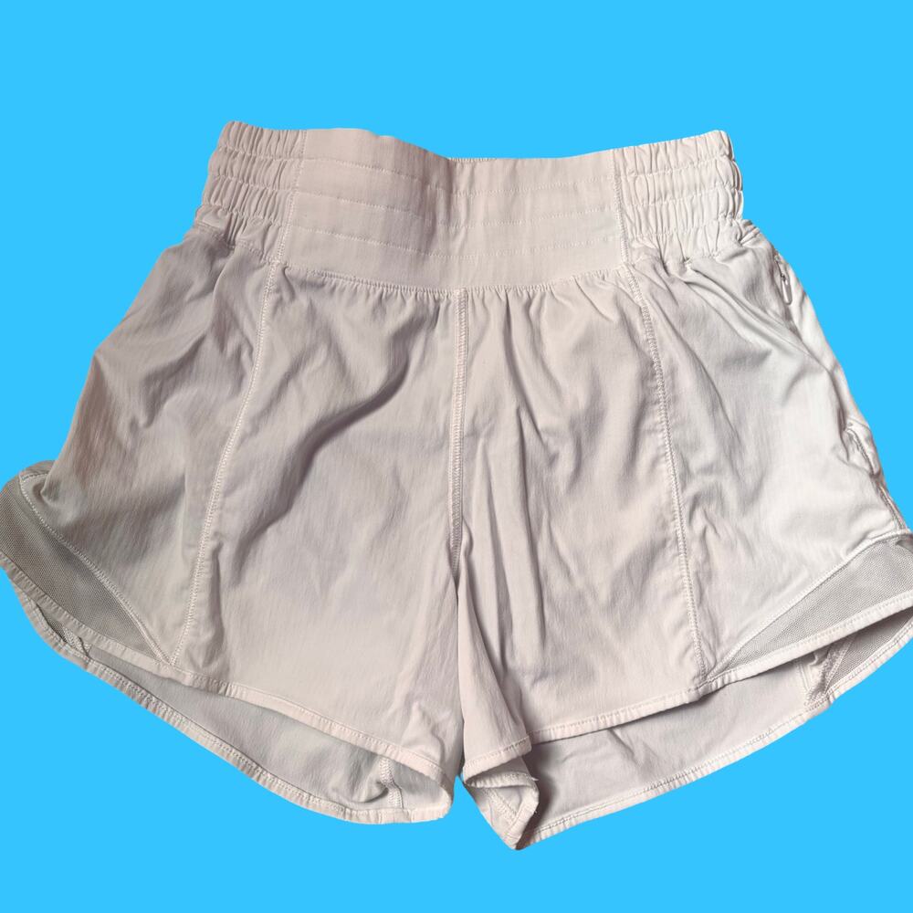 Lululemon Tracker Short II White Running Shorts Size 0 Tennis Pickleball Gym